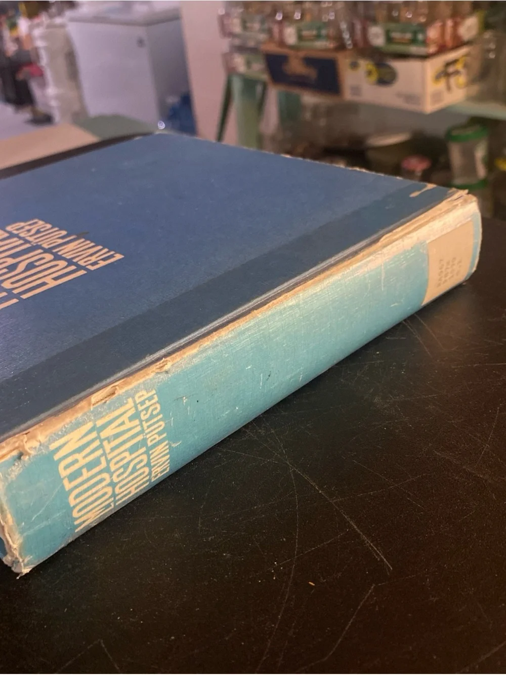 Modern Hospital Architectural Vintage Blue Hardcover Textbook